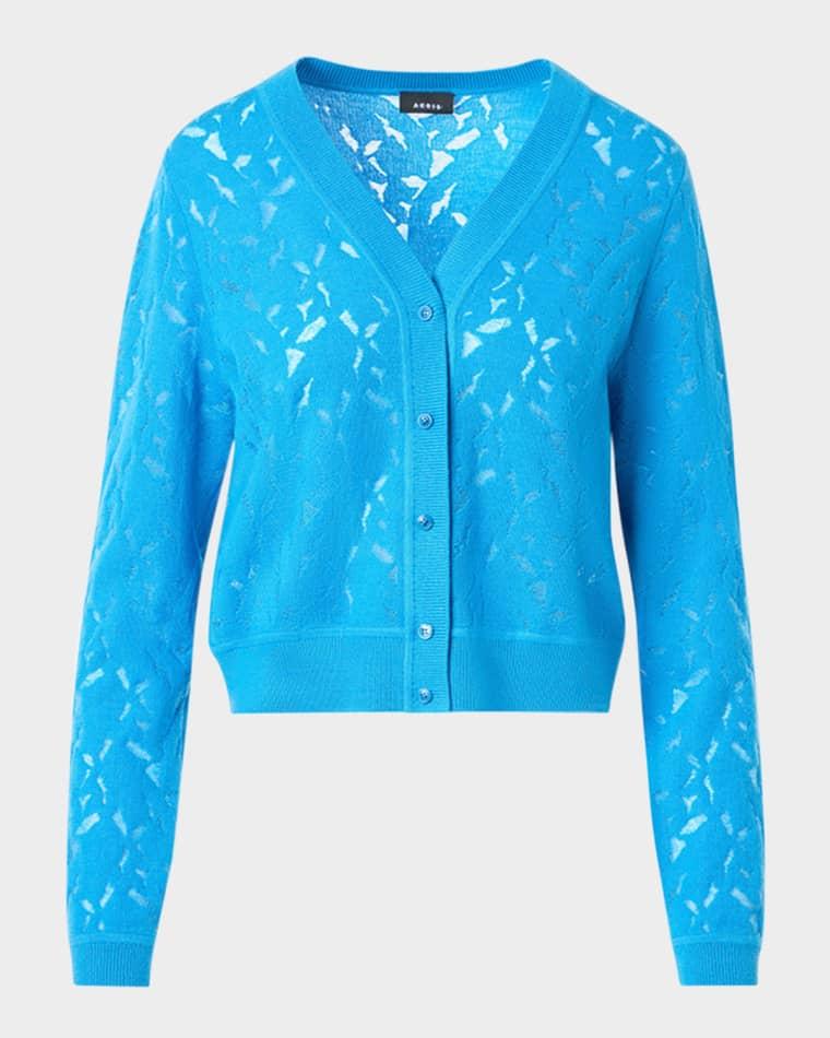 Whitecaps Knit V-Neck Cardigan by AKRIS