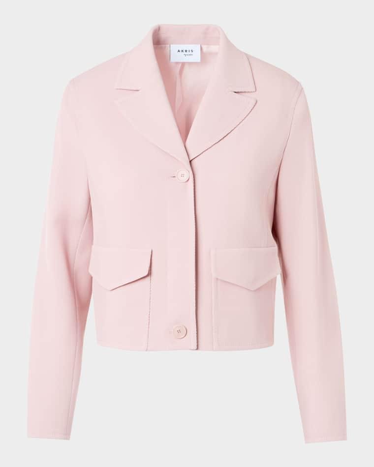 Wool Twill Single-Breasted Short Jacket by AKRIS
