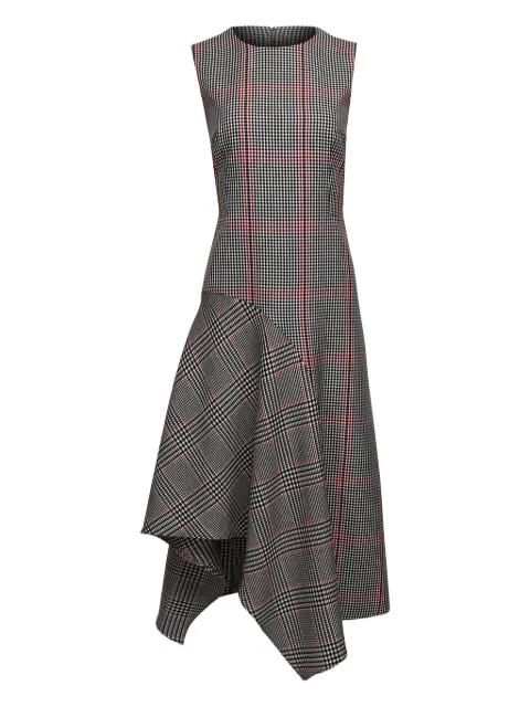 asymmetric-hem check dress by AKRIS