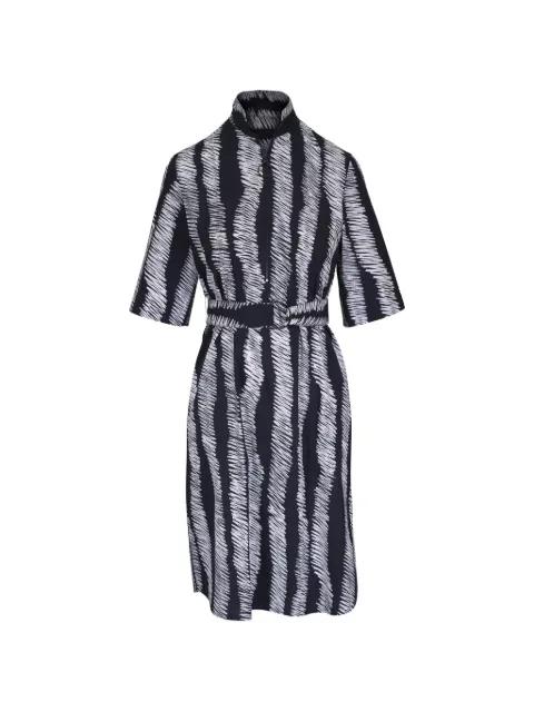 belted printed midi dress by AKRIS