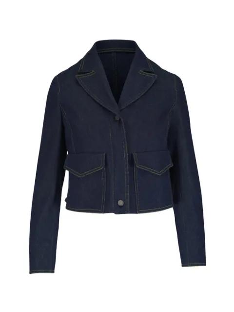 button-front cropped denim jacket by AKRIS