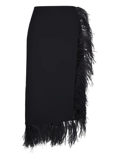 feather embellished midi skirt by AKRIS