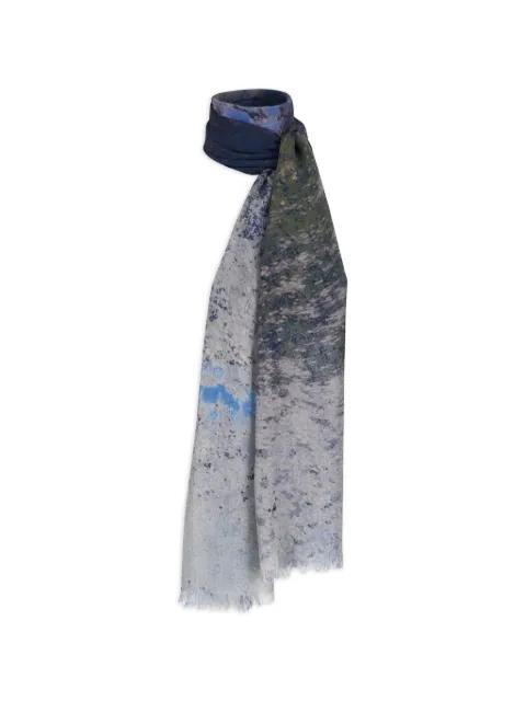 printed frayed scarf by AKRIS