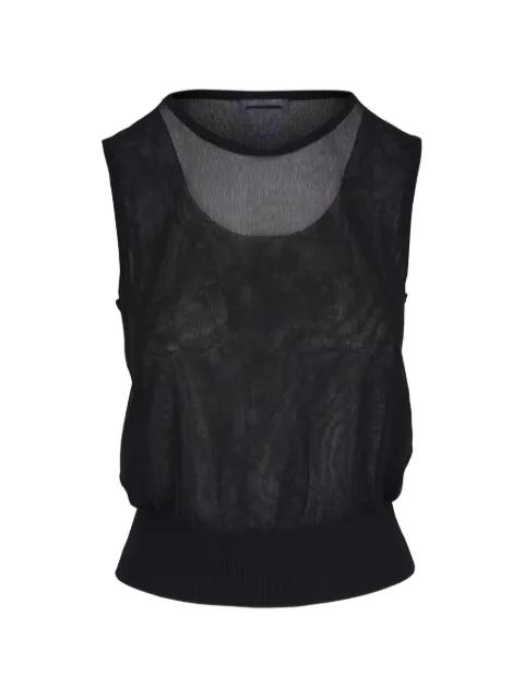 ribbed round-neck top by AKRIS
