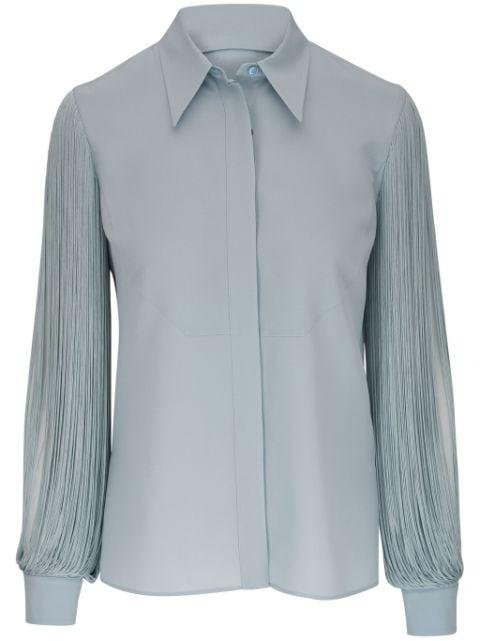 straight-collar silk blouse by AKRIS