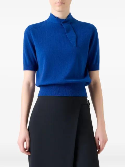 tie-neck short-sleeve knitwear by AKRIS