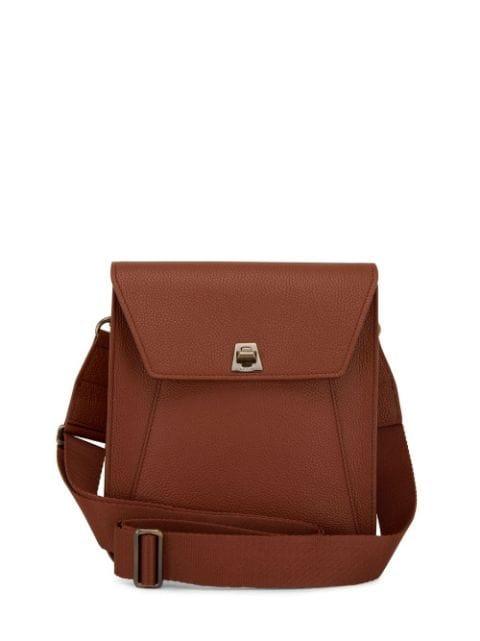 twist-lock leather crossbody bag by AKRIS