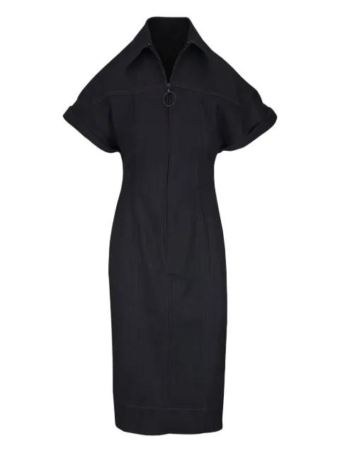 zip short-sleeve midi dress by AKRIS