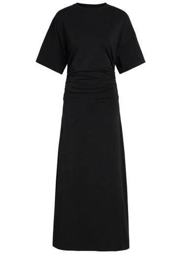 Charli ruched stretch-cotton midi dress by AKYN
