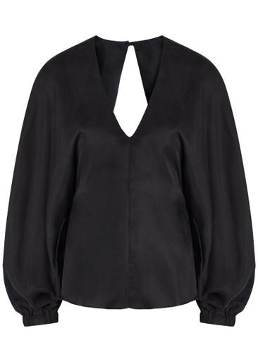 Draped woven blouse by AKYN