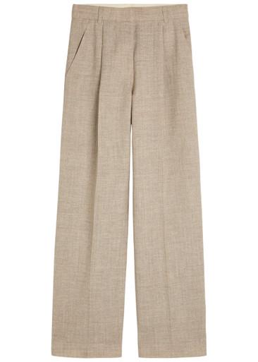 Perla linen and wool-blend trousers by AKYN