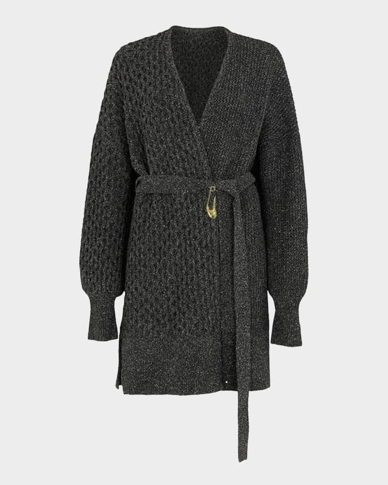 Kora Contrast Knit Wrap Cardigan by AKYN STUDIO