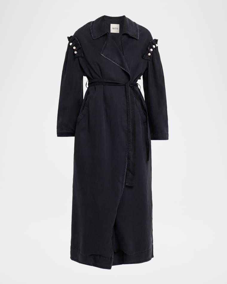 Rocia Denim Trench Coat by AKYN STUDIO