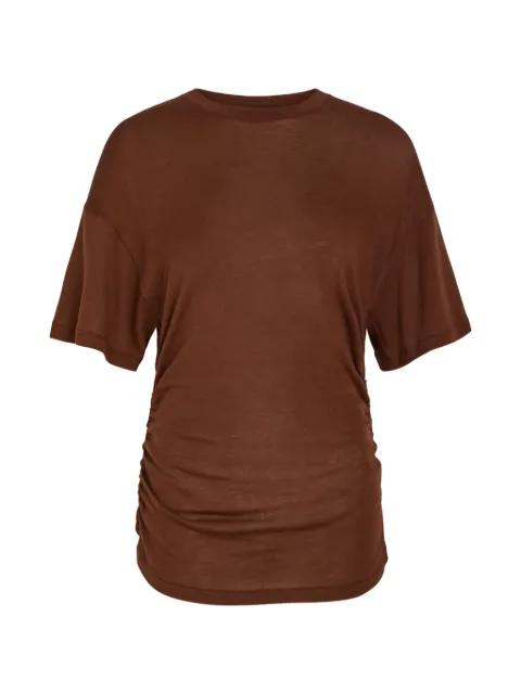 ruched fine-knit T-shirt by AKYN