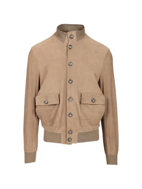 suede-finish button-up jacket by AL DUCA D'AOSTA 1902