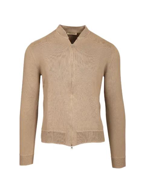 zip-up ribbed-trim cardigan by AL DUCA D'AOSTA 1902