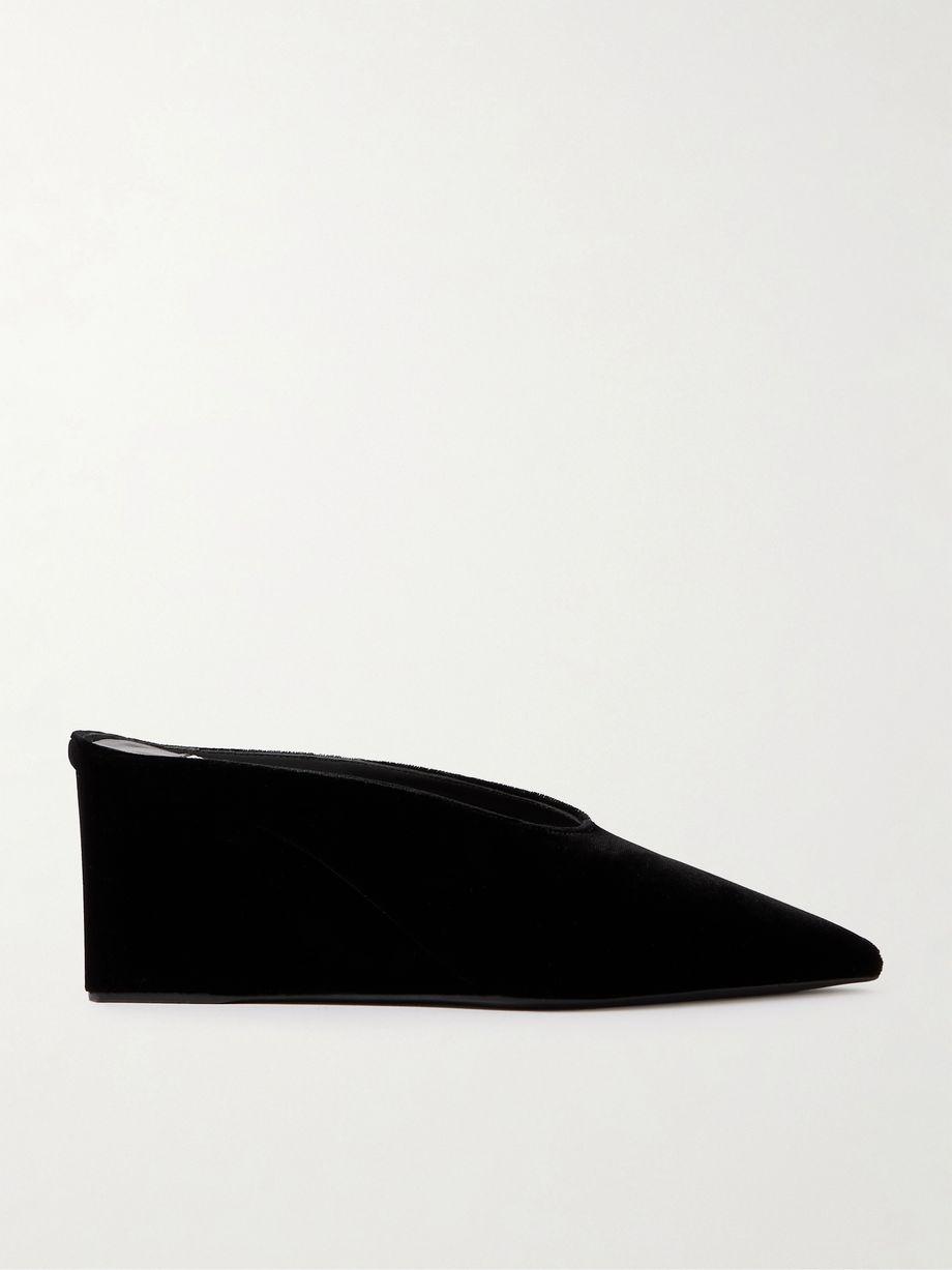 75 velvet wedge mules by ALAIA