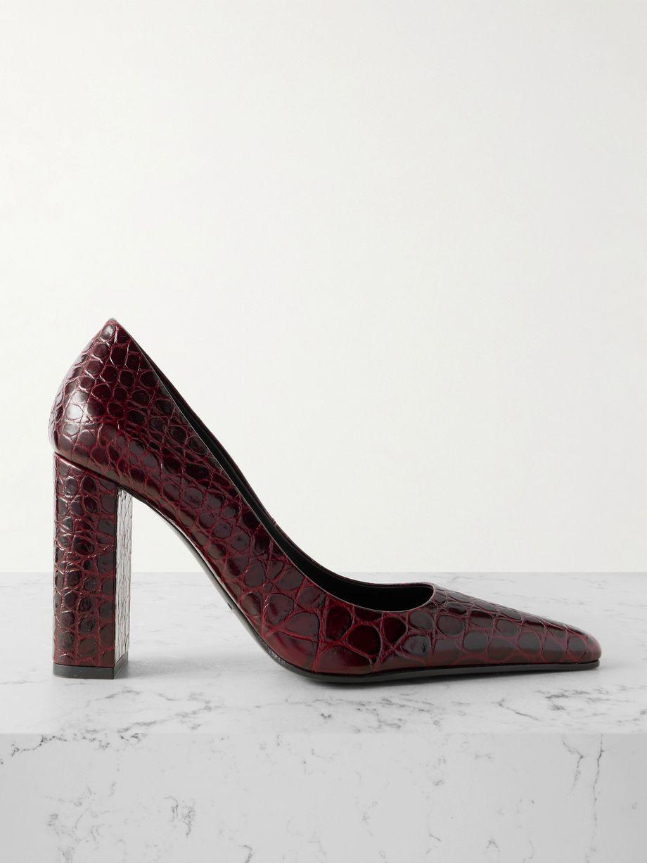 90 croc-effect leather pumps by ALAIA