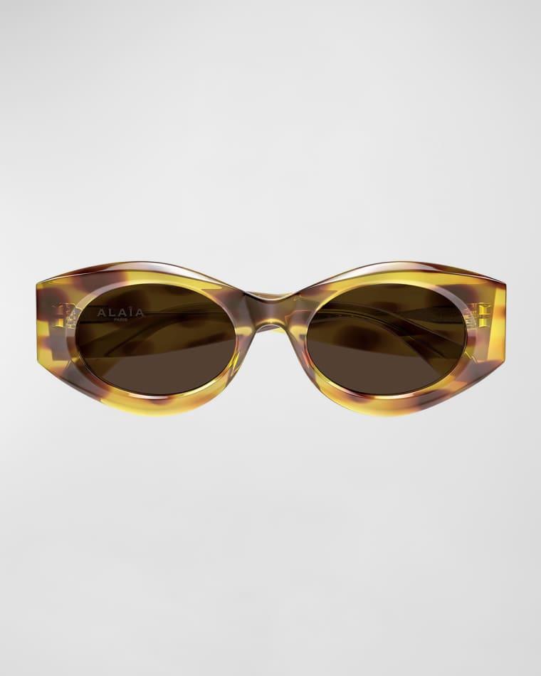 99mm Acetate Oval Sunglasses by ALAIA