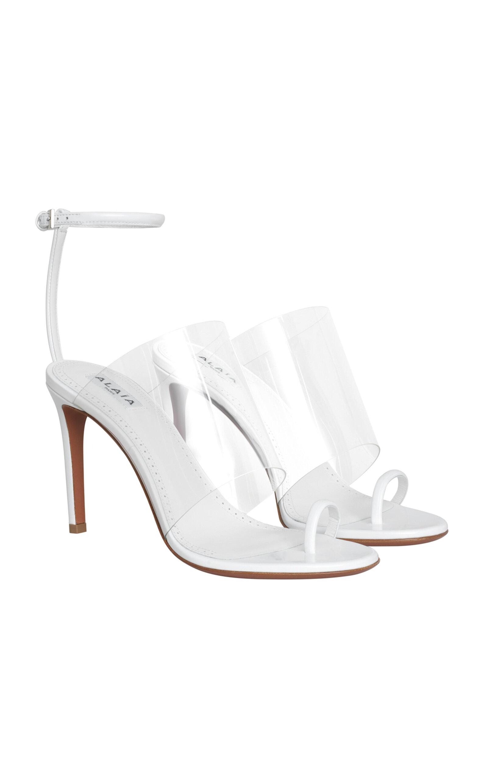 ALAÏA Asymmetric PU-Leather Sandals - Moda Operandi by ALAIA