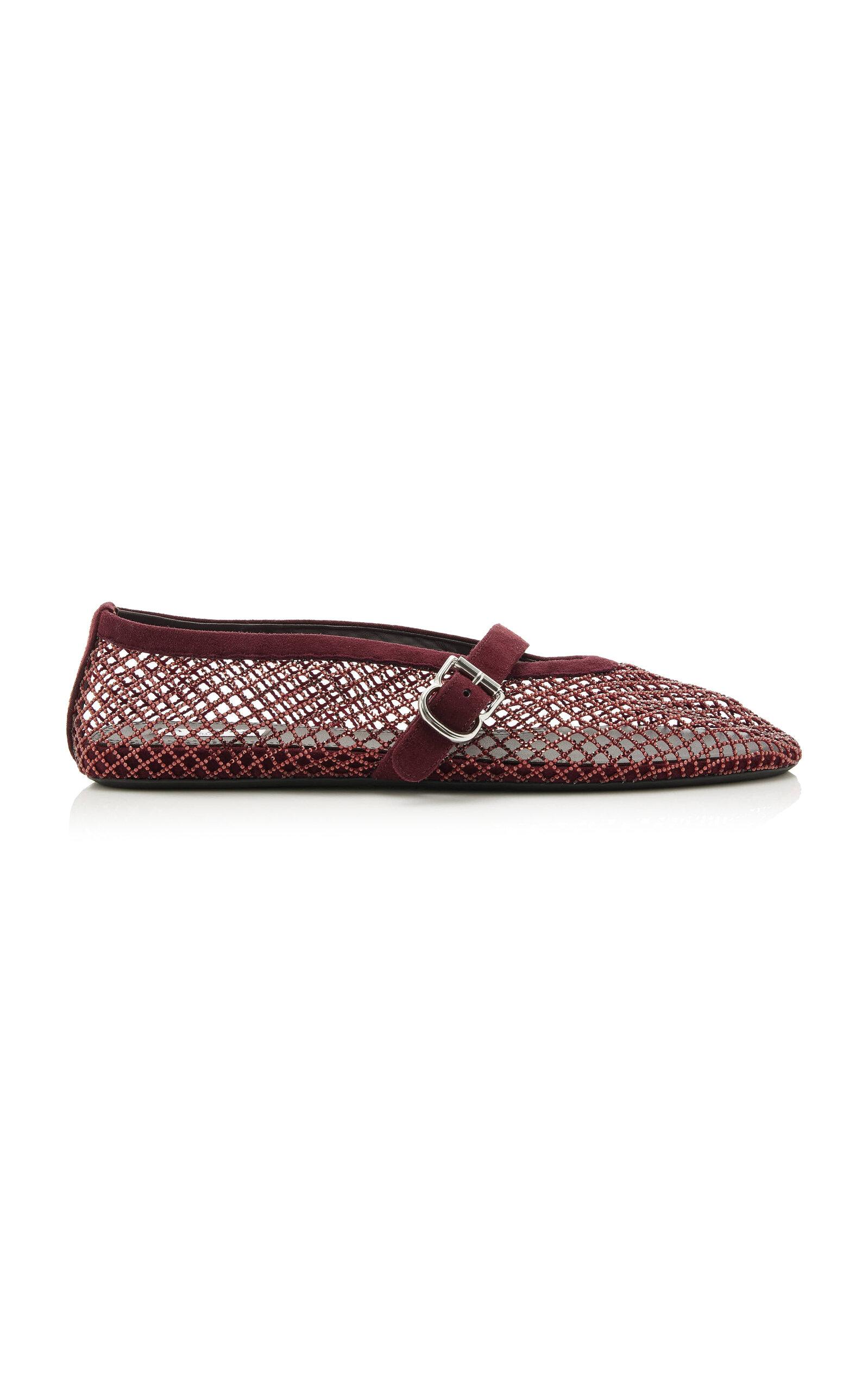 ALAÏA Crystal Fishnet Ballet Flats - Moda Operandi by ALAIA