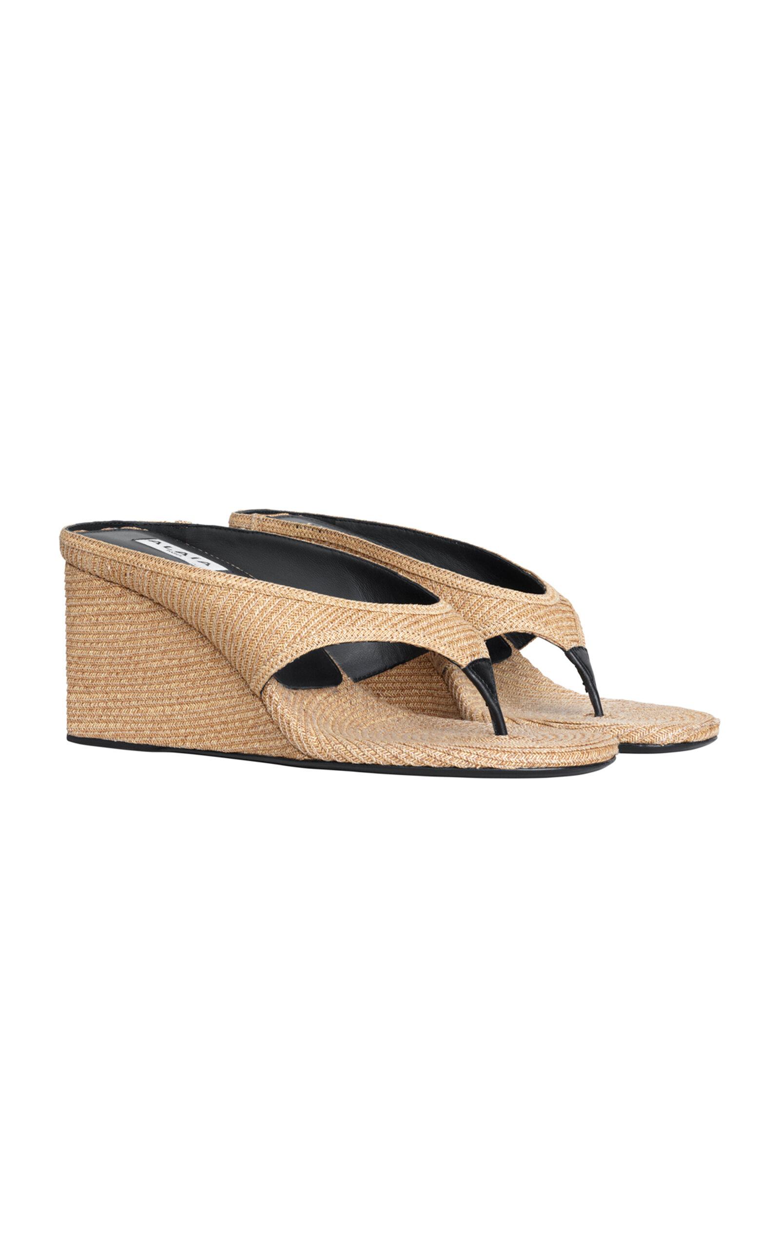 ALAÏA Cube Raffia Thong Wedge Sandals - Moda Operandi by ALAIA ALAÏA Cube Raffia Thong Wedge Sandals - Moda Operandi by ALAIA
