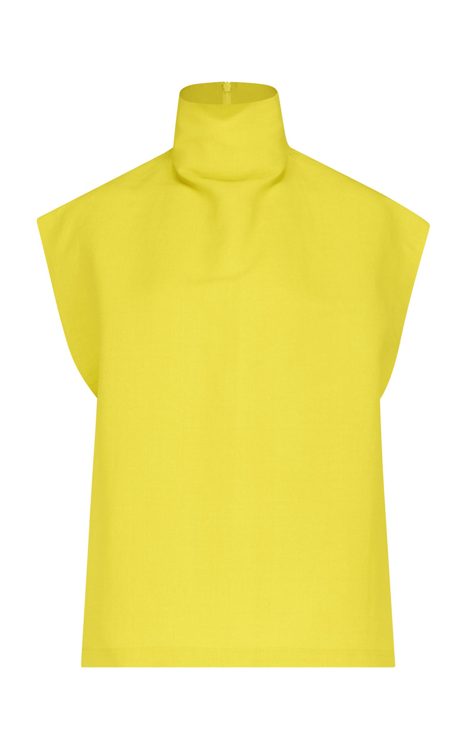 ALAÏA High-Neck Poplin Top - Moda Operandi by ALAIA