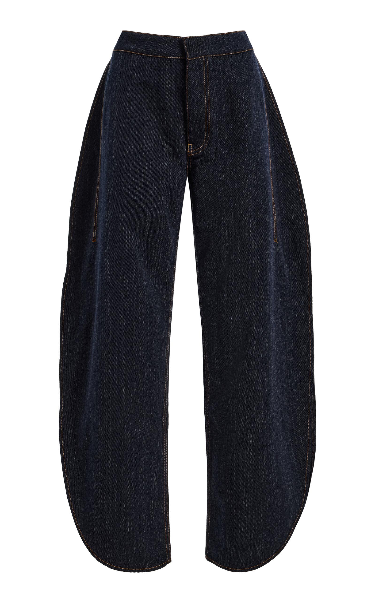 ALAÏA High-Rise Wool Barrel-Leg Pants - Moda Operandi by ALAIA