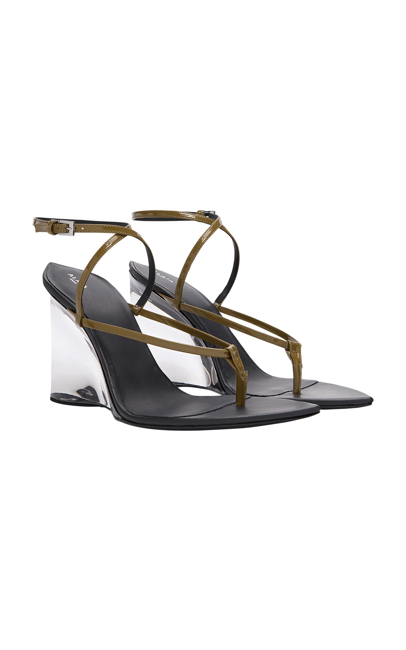 ALAÏA Invisible Patent Leather Thong Sandals - Moda Operandi by ALAIA
