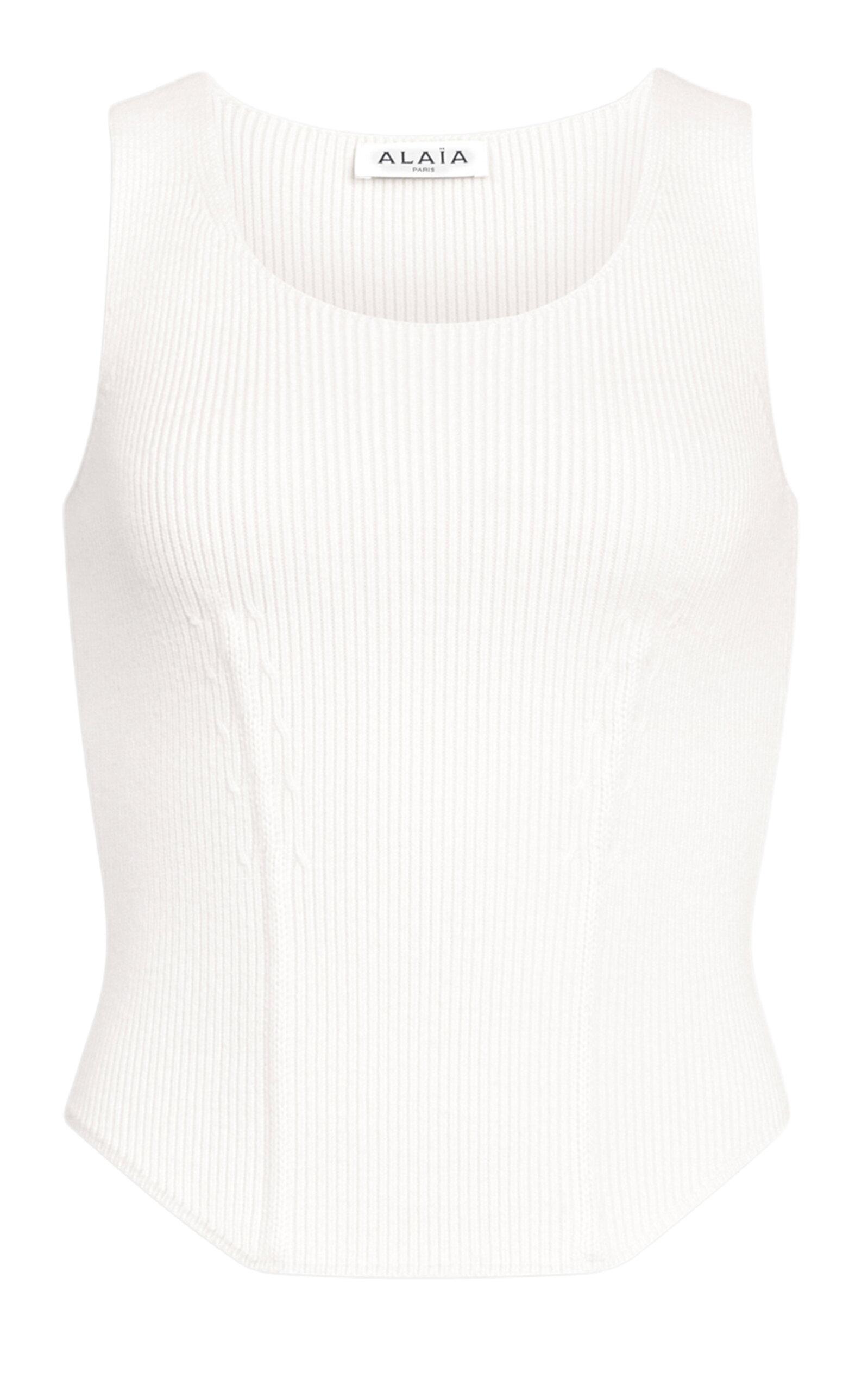 ALAÏA Knit Wool-Blend Corset Top - Moda Operandi by ALAIA