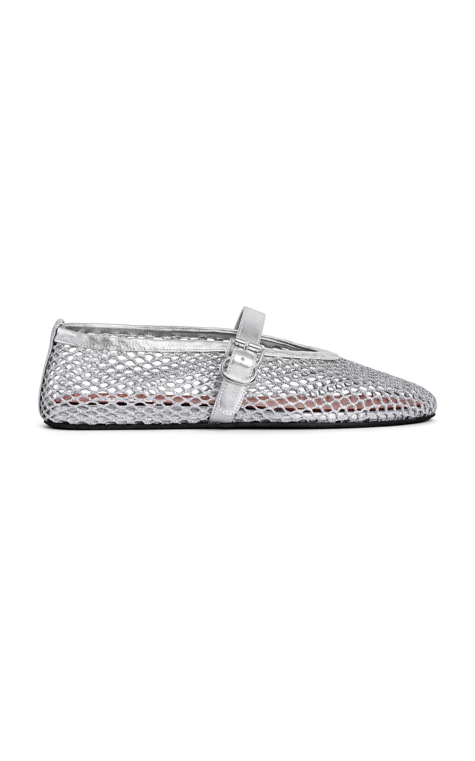 ALAÏA Metallic Mesh Mary Jane Flats - Moda Operandi by ALAIA