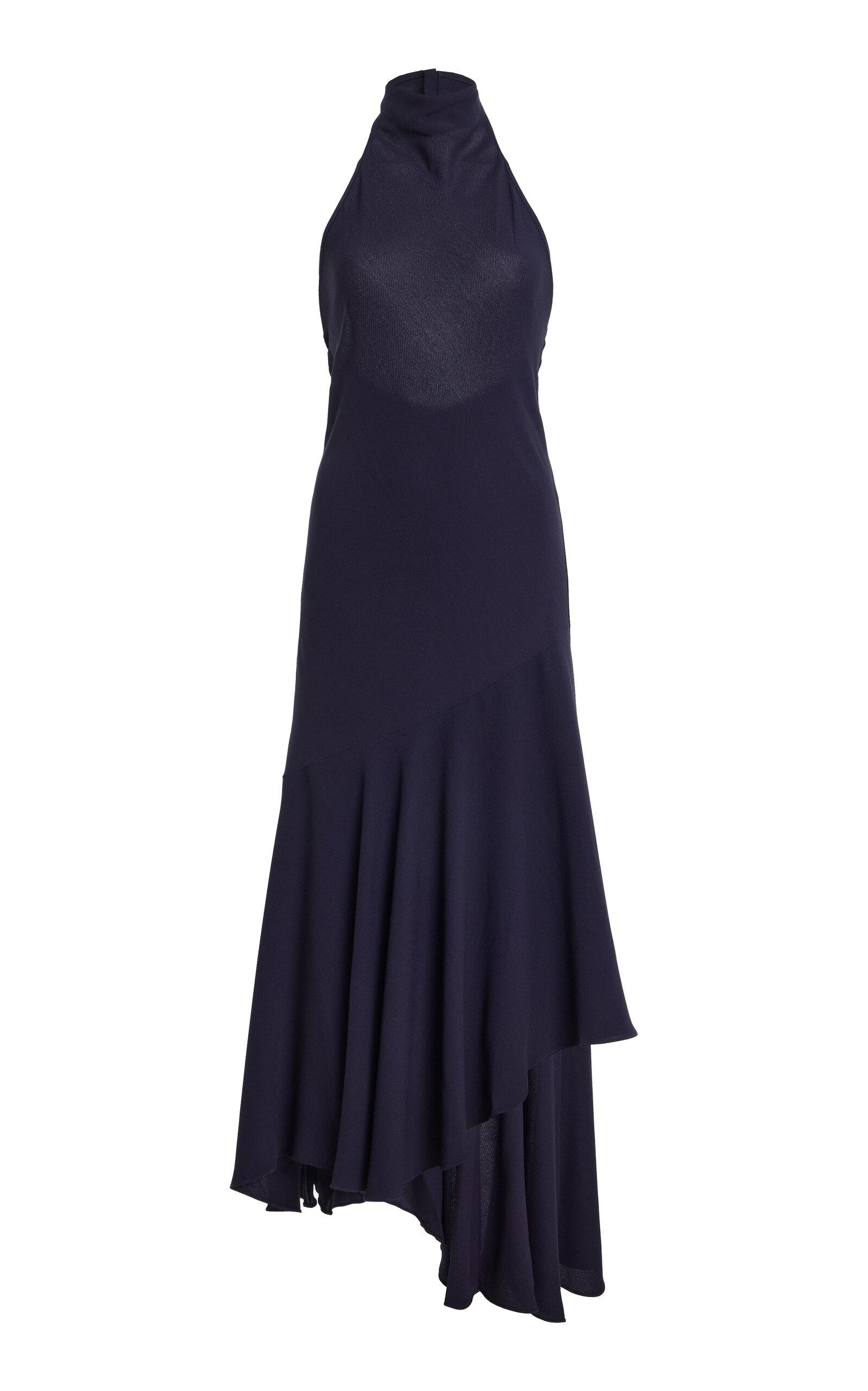 ALAÏA Open Back Asymmetric Georgette Maxi Dress - Moda Operandi by ALAIA
