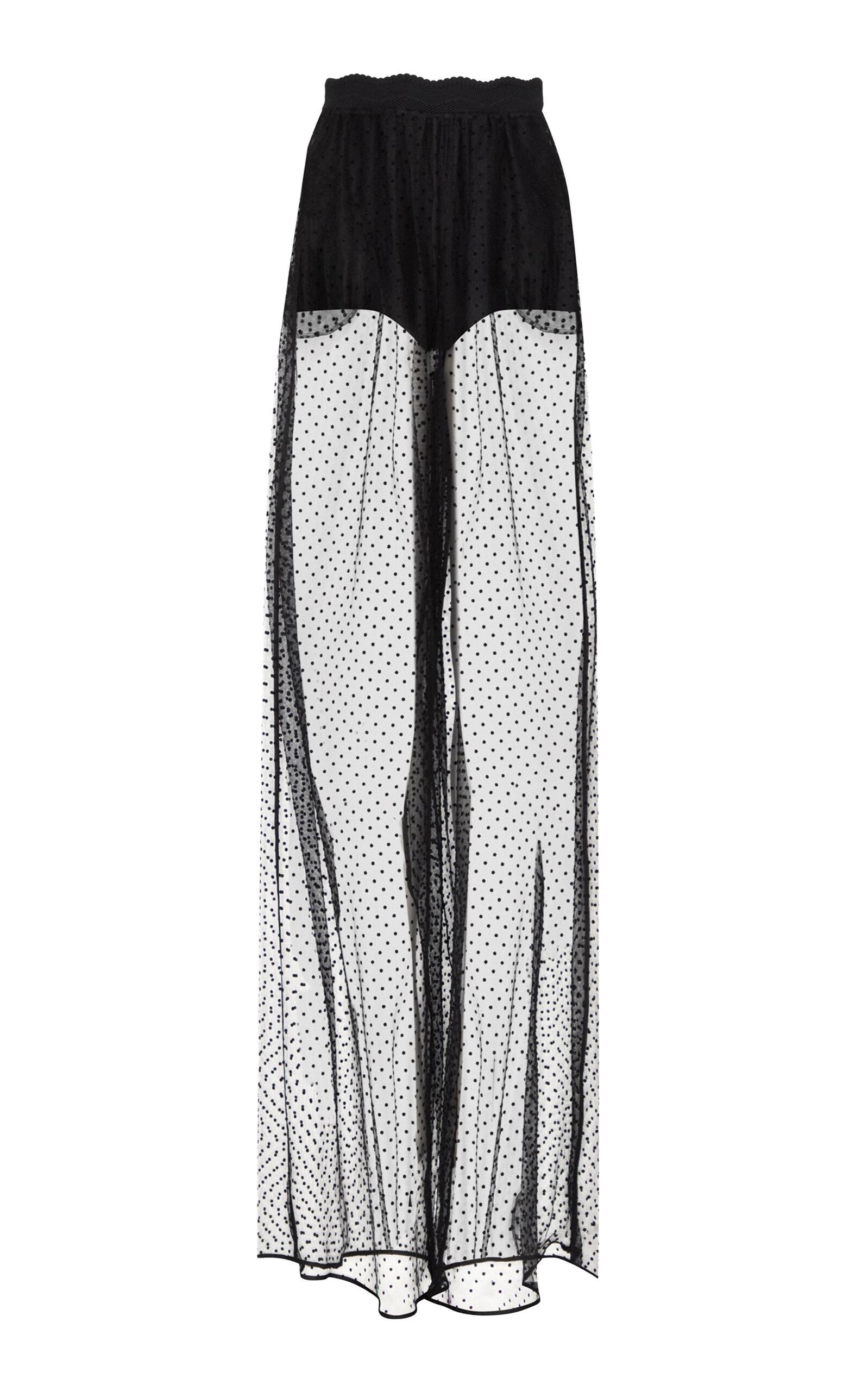 ALAÏA Polka-Dot Mesh Wide-Leg Pants - Moda Operandi by ALAIA
