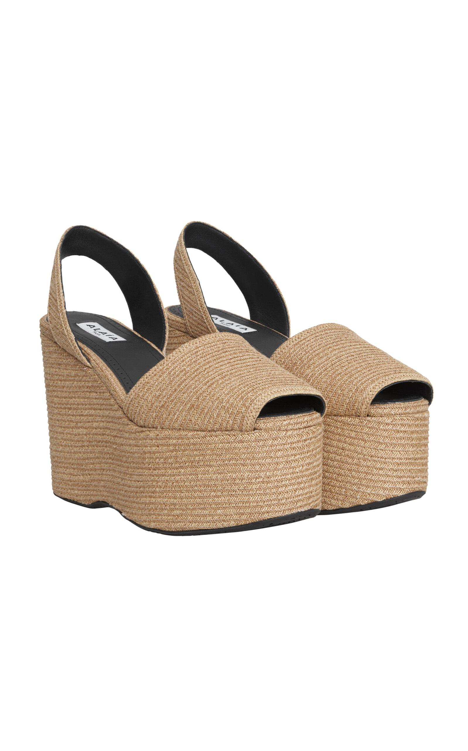 ALAÏA Raffia Platform Wedge Sandals - Moda Operandi by ALAIA