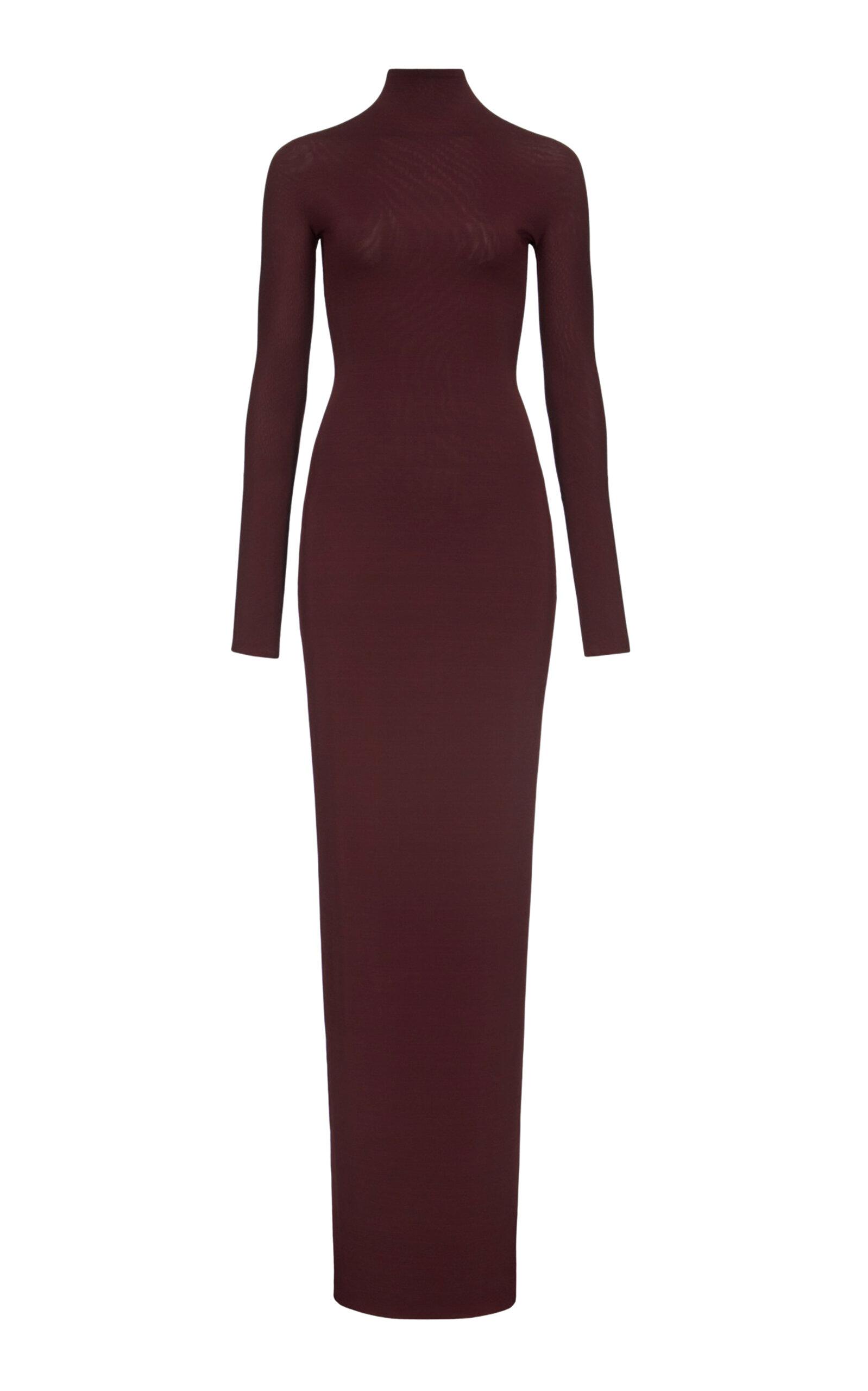 ALAÏA Ruched Back Georgette Maxi Dress - Moda Operandi by ALAIA