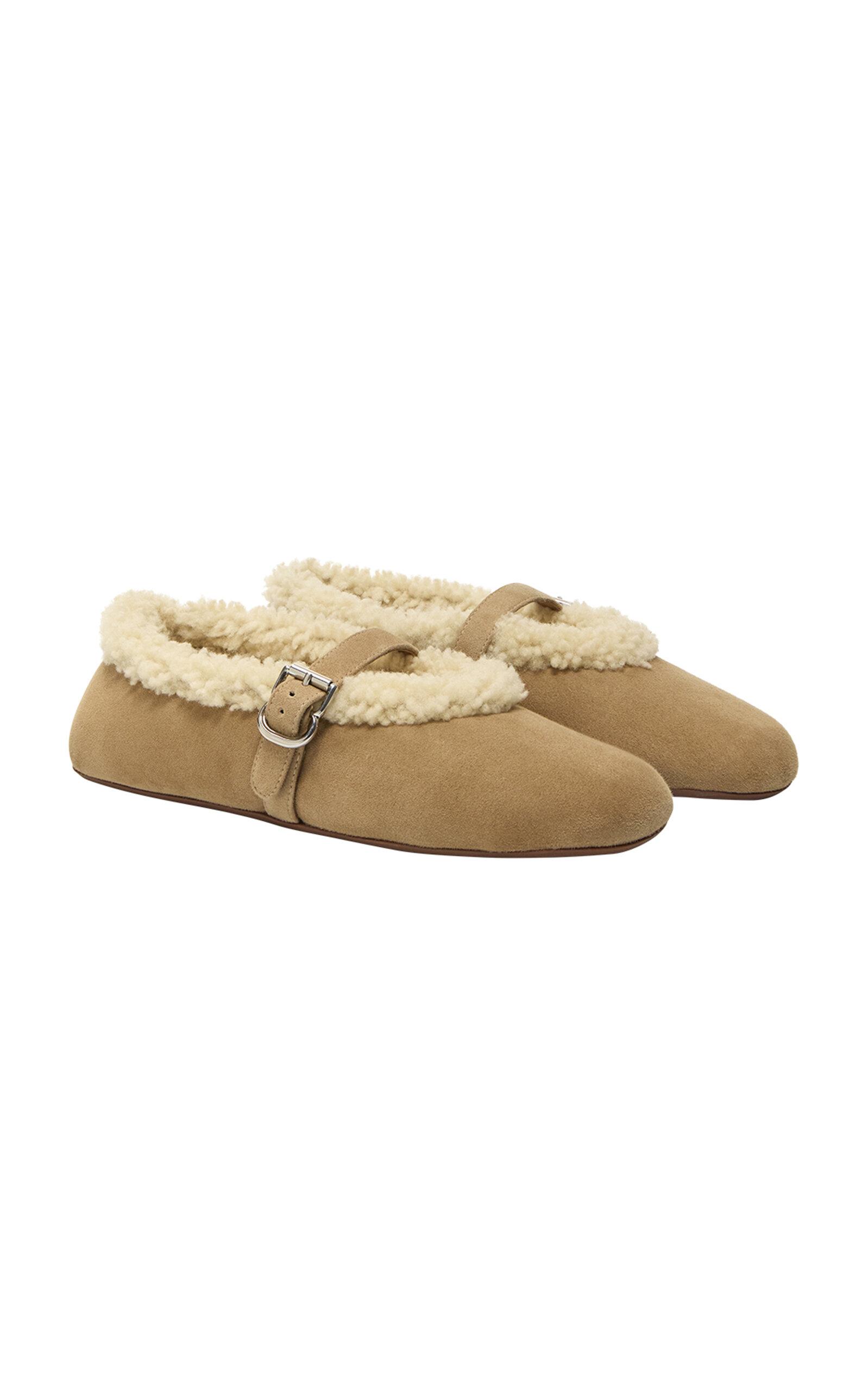 ALAÏA Shearling Leather Mary Jane Flats - Moda Operandi by ALAIA