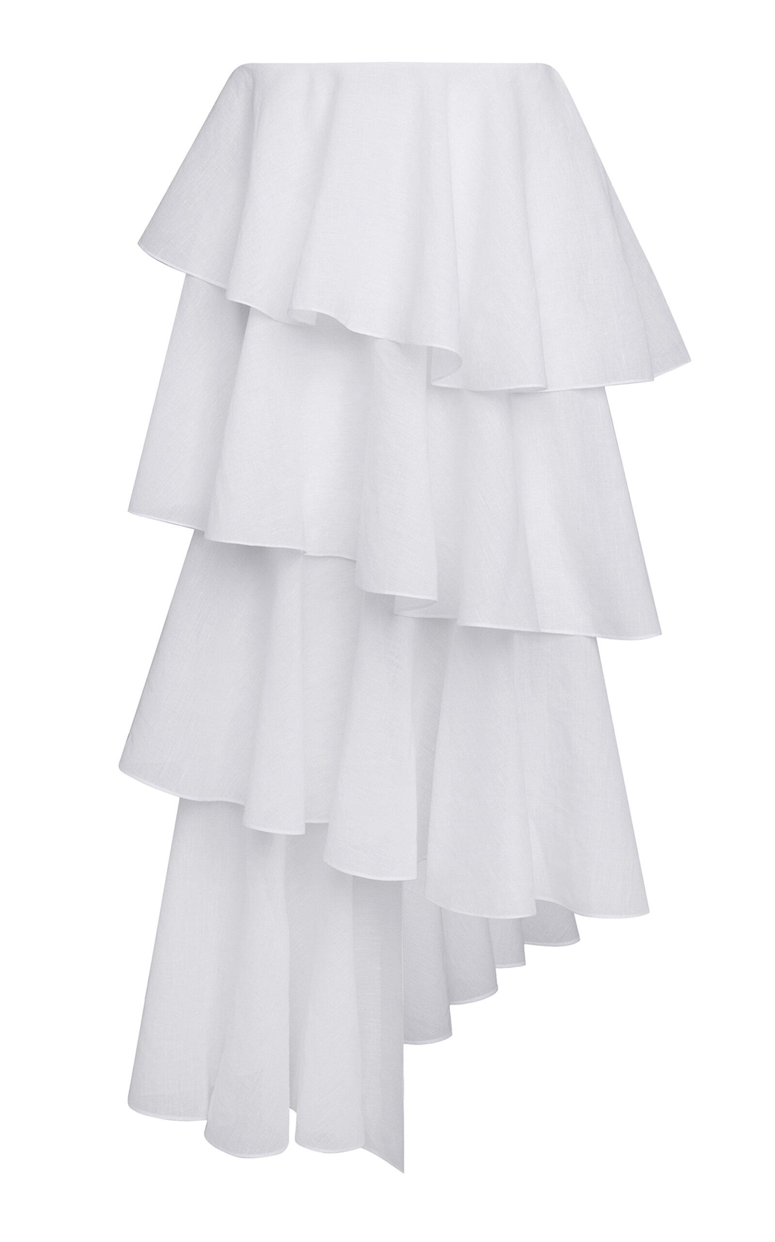 ALAÏA Spiral Cotton-Linen Skirt - Moda Operandi by ALAIA