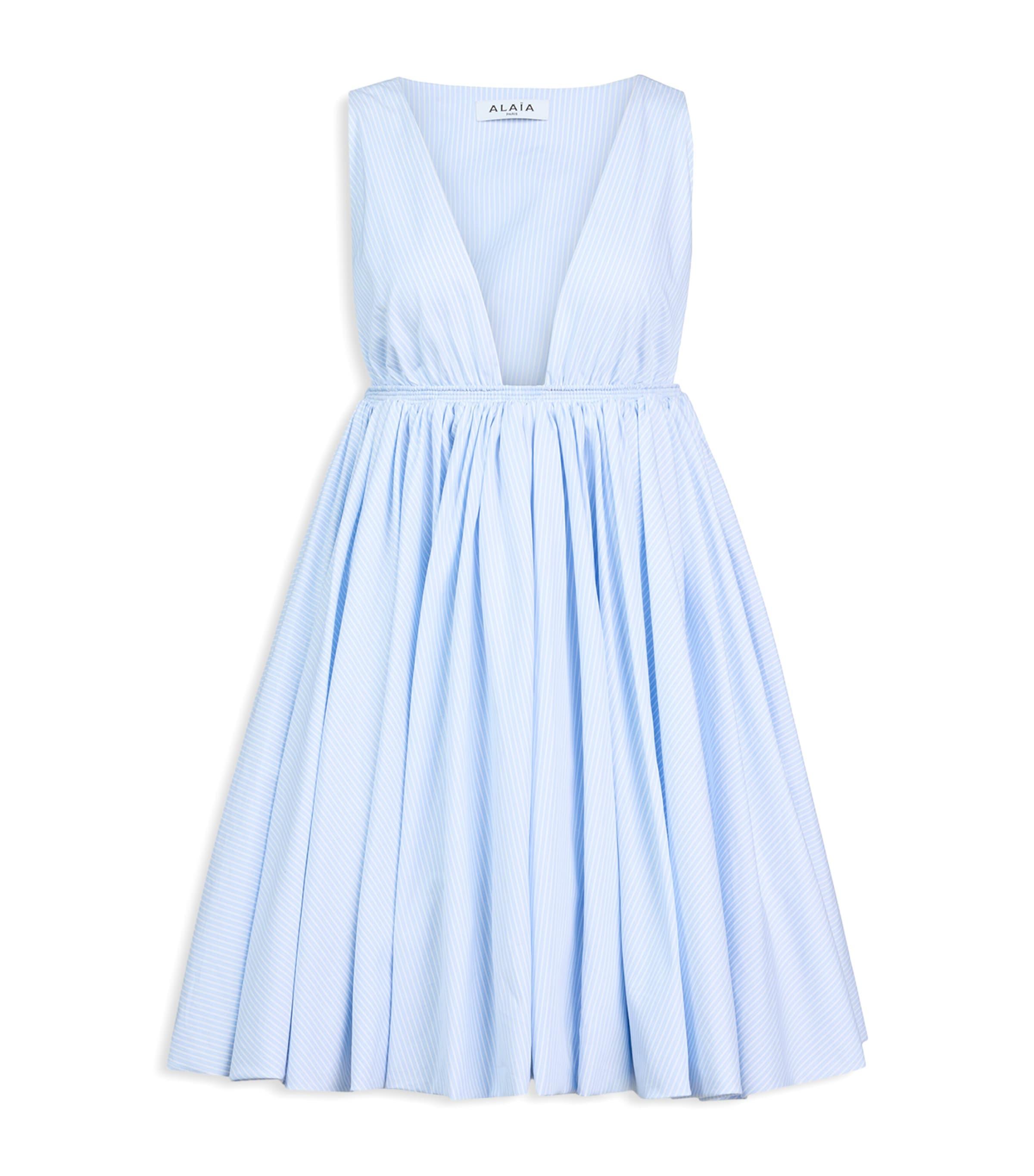 Alaïa Cotton Stripe Skater Mini Dress by ALAIA