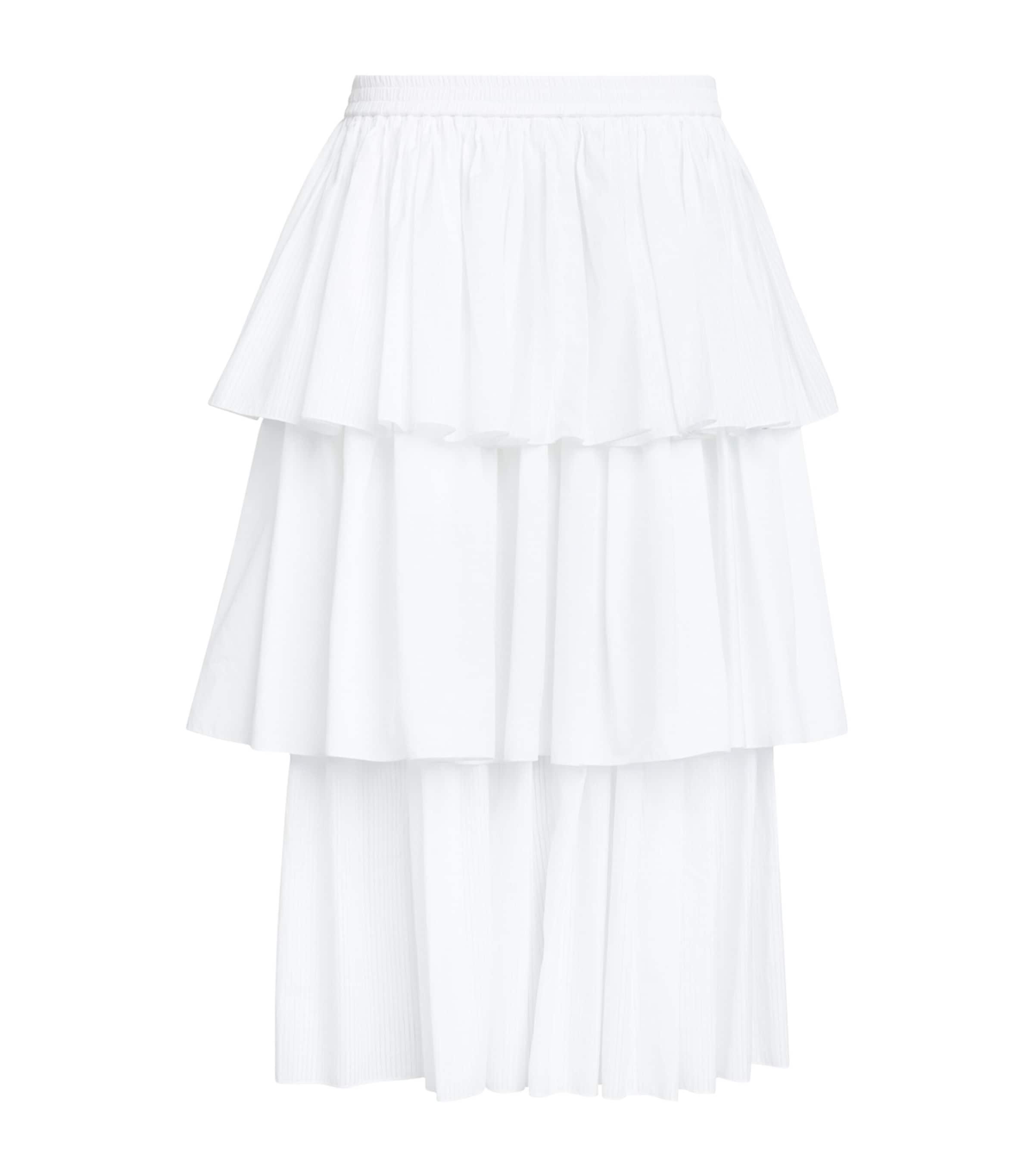 Alaïa Cotton Tiered Midi Skirt by ALAIA