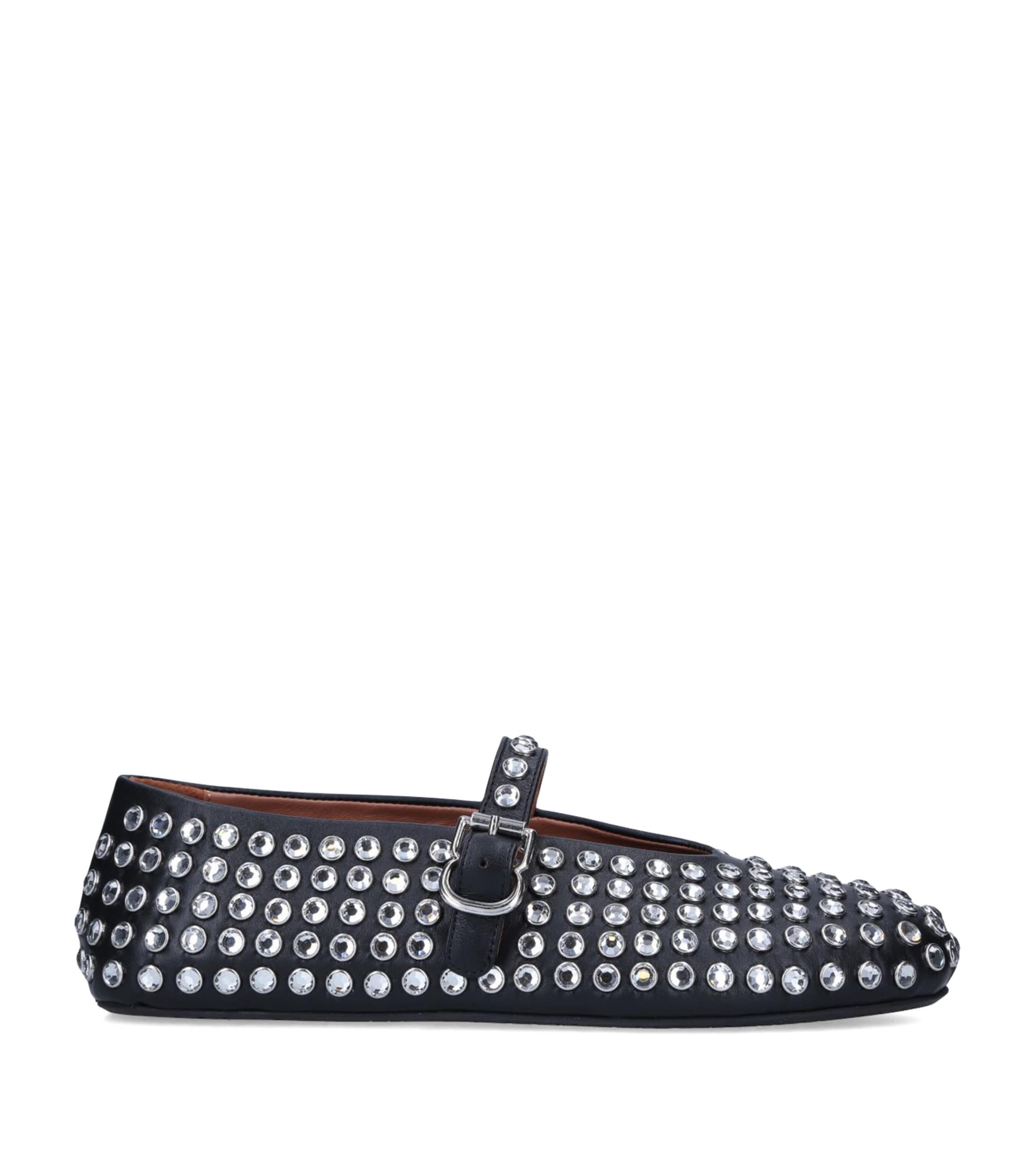 Alaïa Crystal-Embellished Ballet Flats by ALAIA
