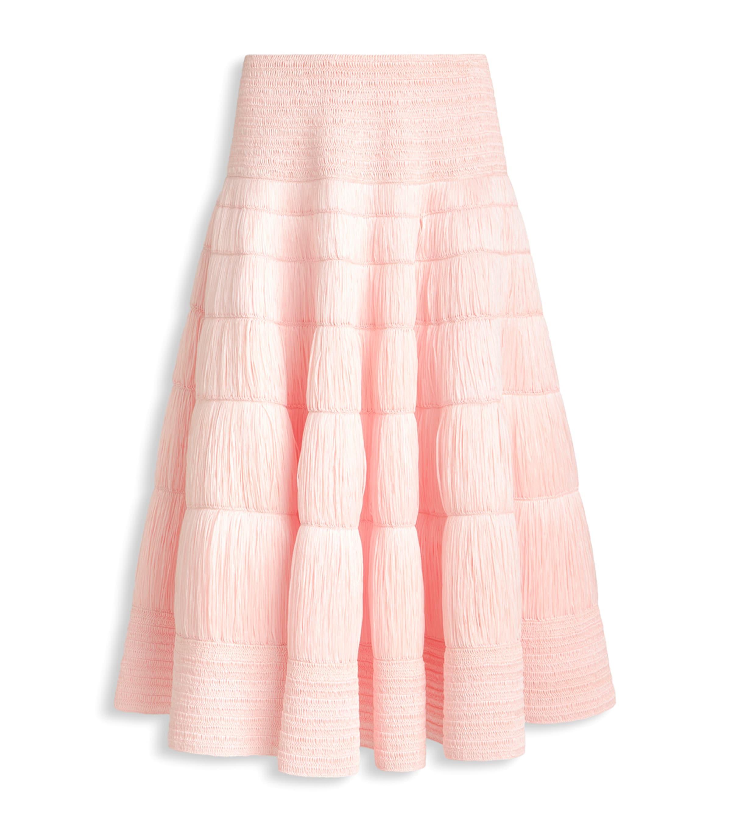 Alaïa Faux Raffia Midi Skirt by ALAIA