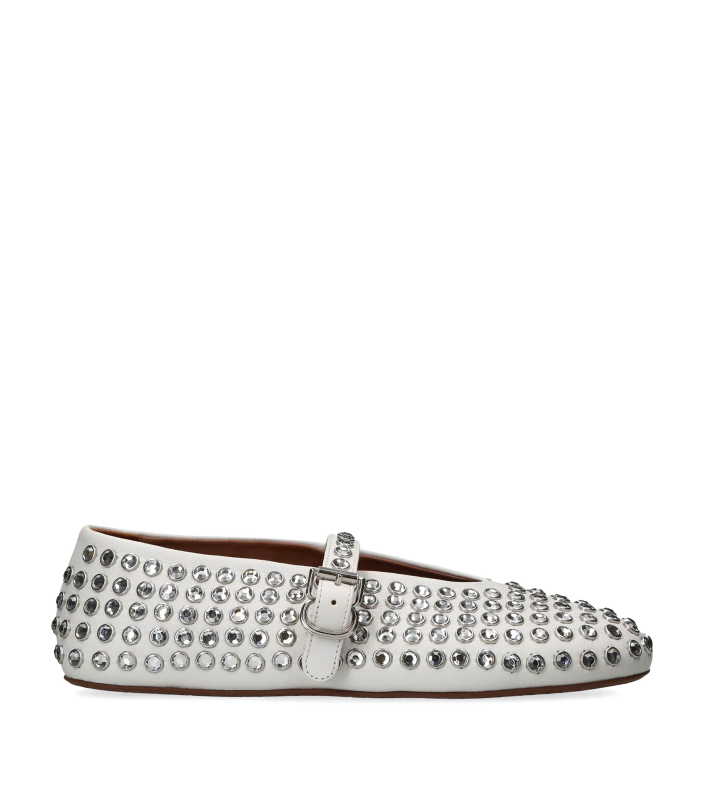 Alaïa Leather Embellished Ballerina Flats by ALAIA