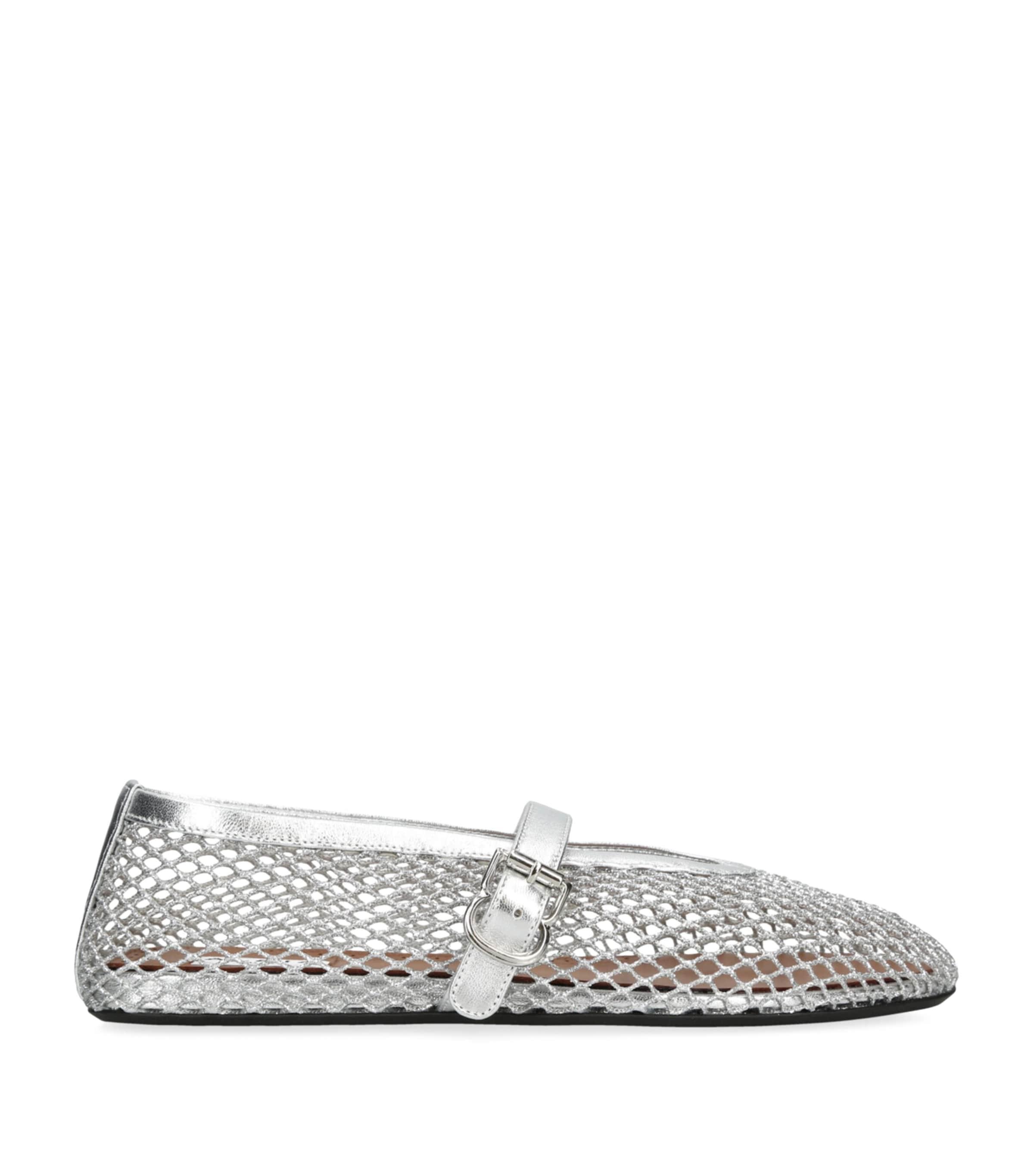 Alaïa Leather Mesh Ballet Flats by ALAIA