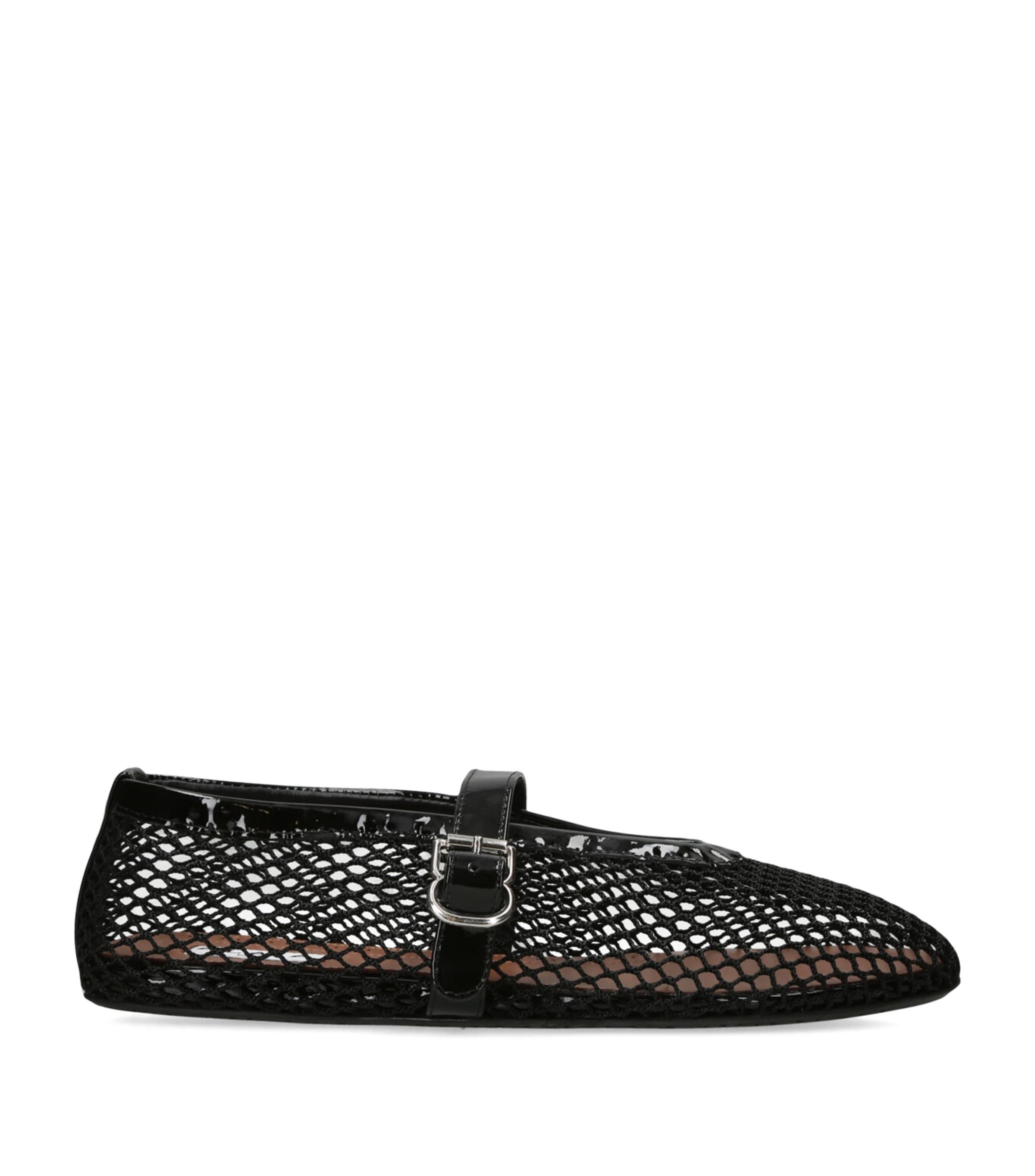 Alaïa Leather Mesh Ballet Flats by ALAIA