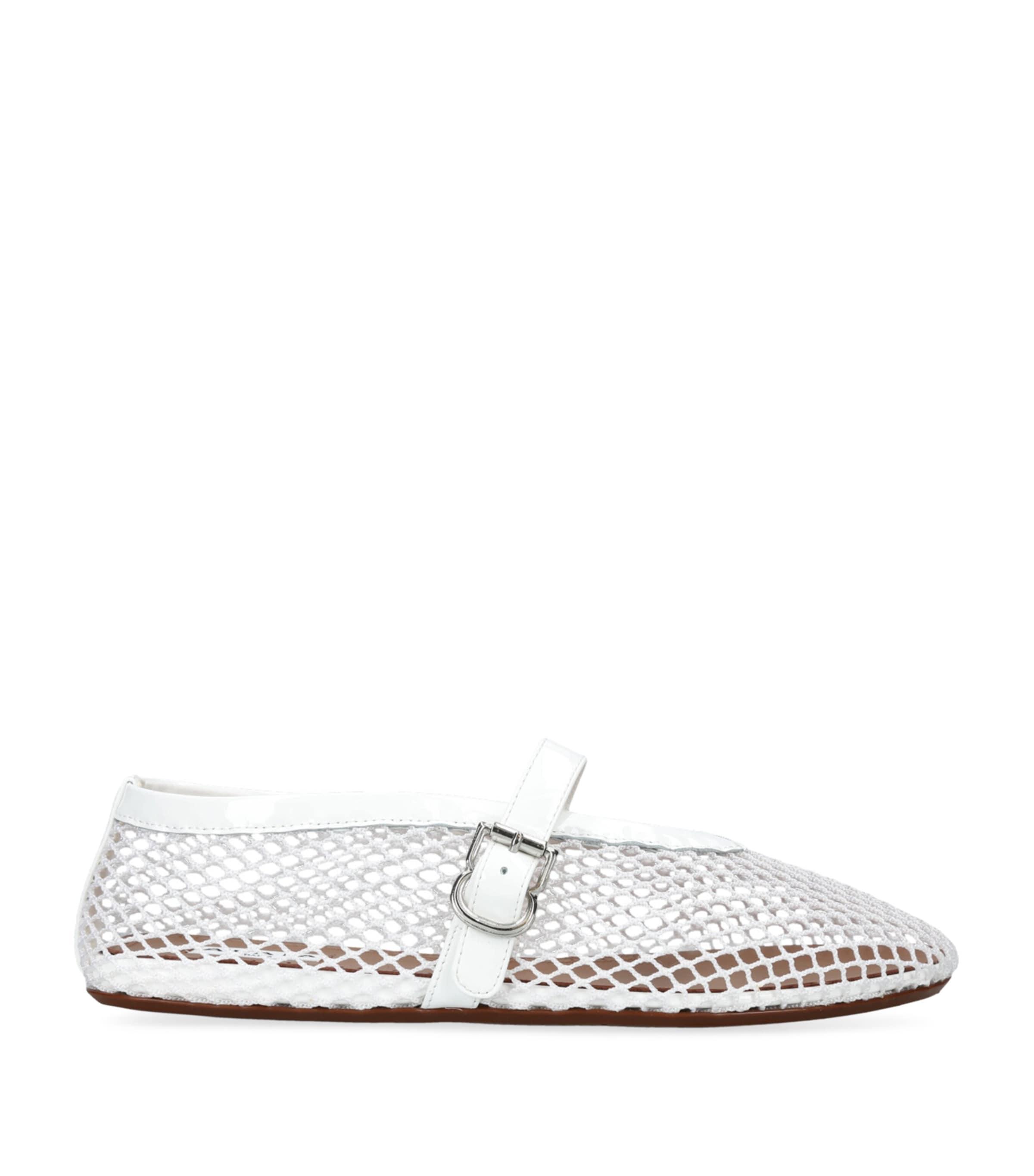 Alaïa Leather Mesh Ballet Flats by ALAIA