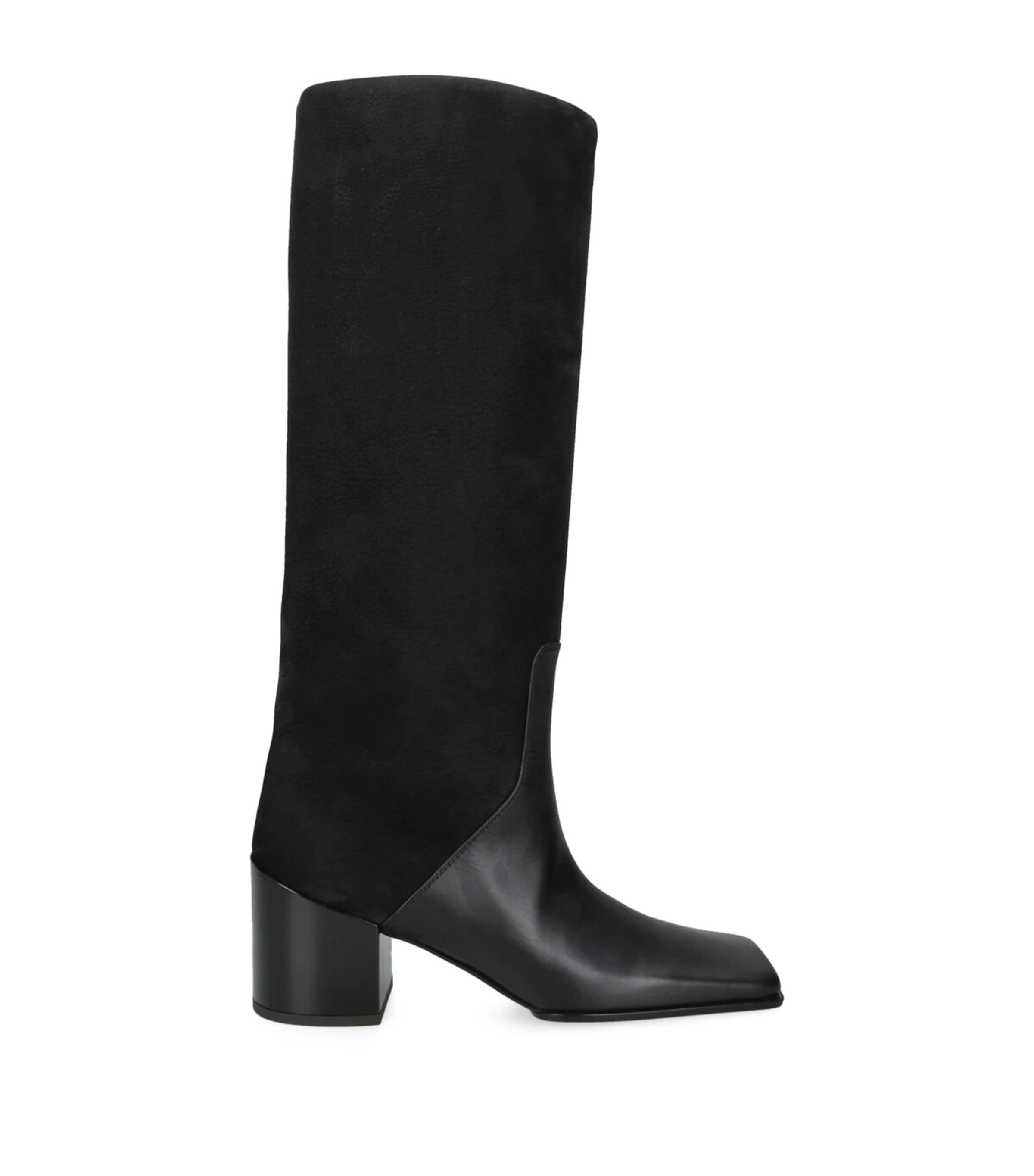 Alaïa Leather Panelled Knee-High Boots 55 by ALAIA