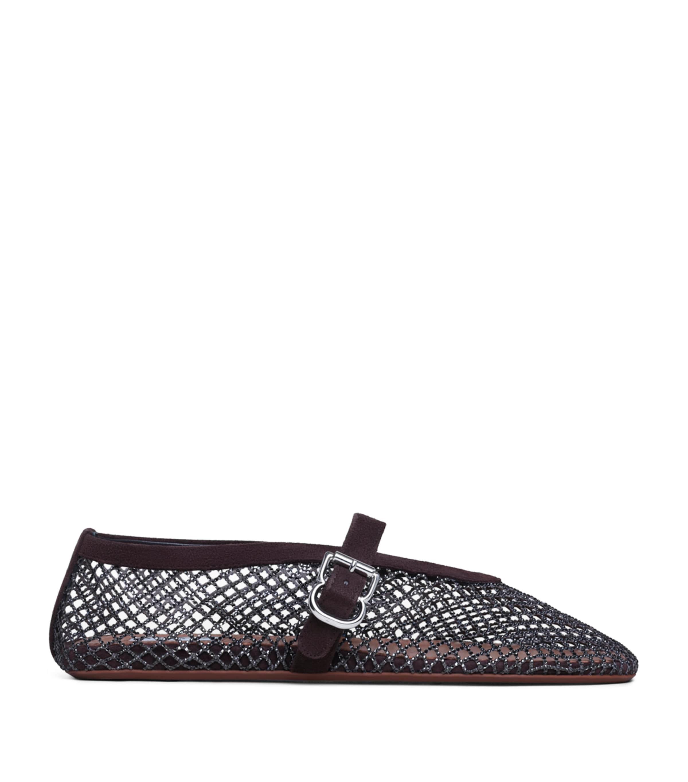 Alaïa Mesh Embellished Ballet Flats by ALAIA