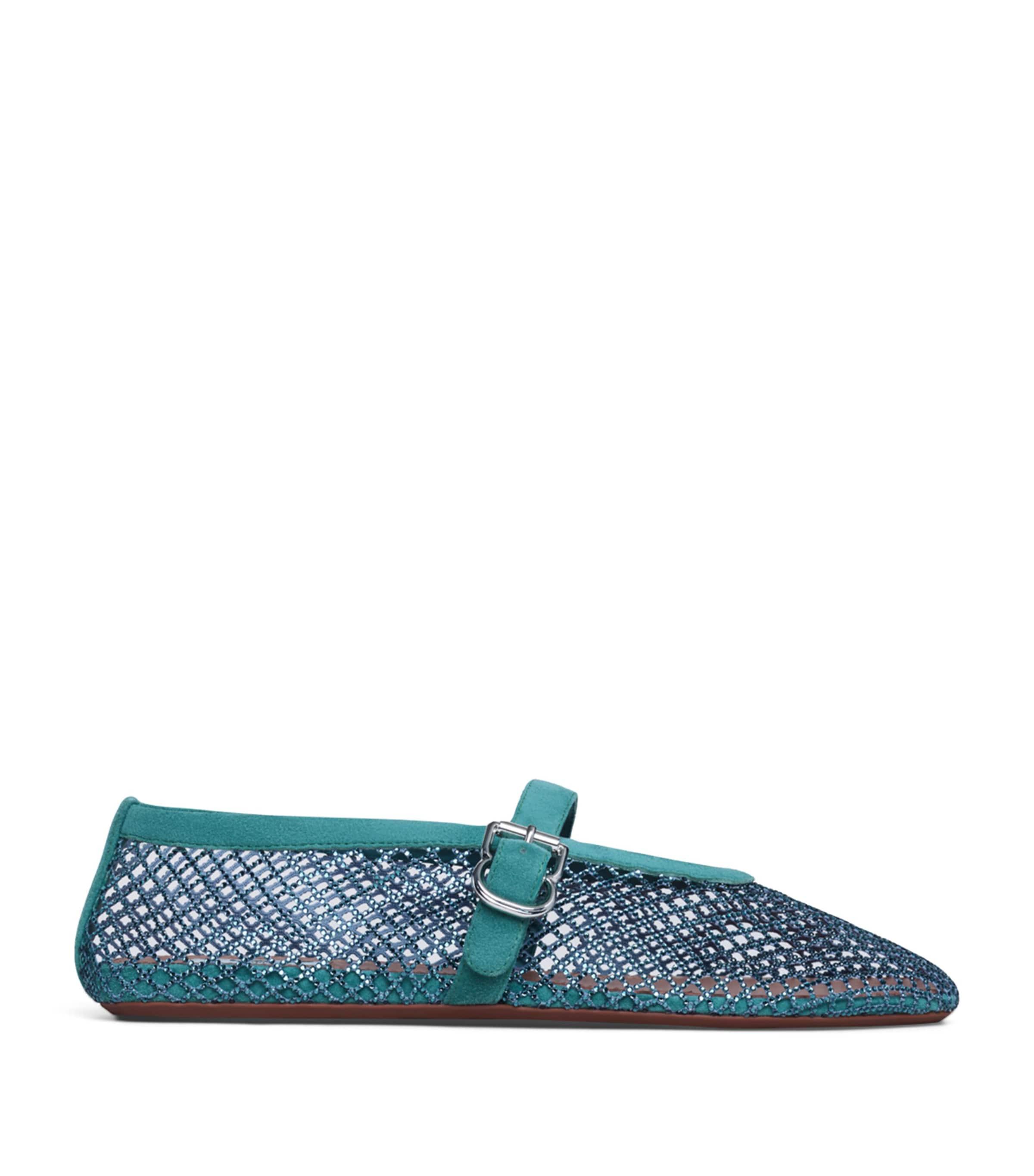 Alaïa Mesh Embellished Ballet Flats by ALAIA