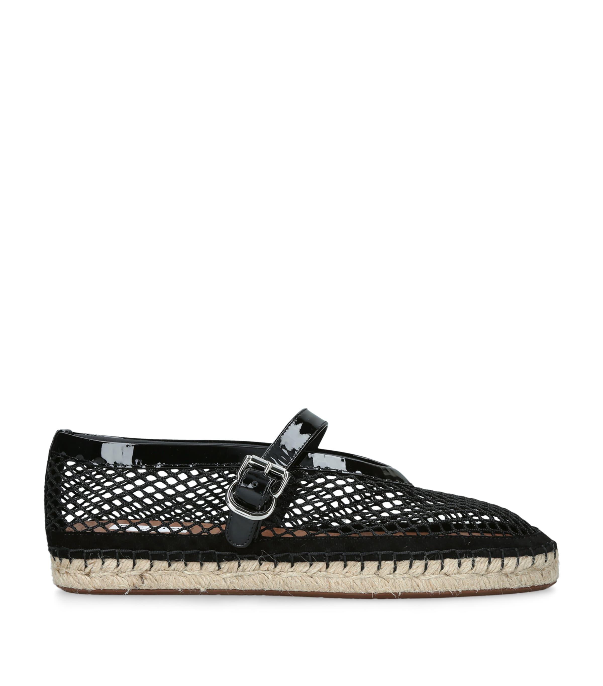 Alaïa Mesh-Leather Espadrille Ballet Flats by ALAIA