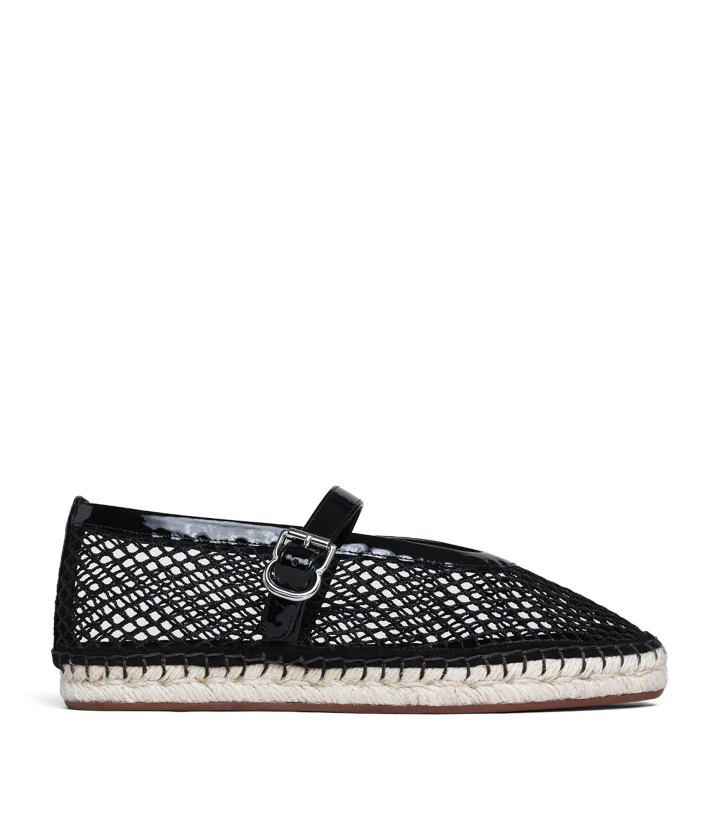 Alaïa Mesh-Leather Espadrille Ballet Flats by ALAIA